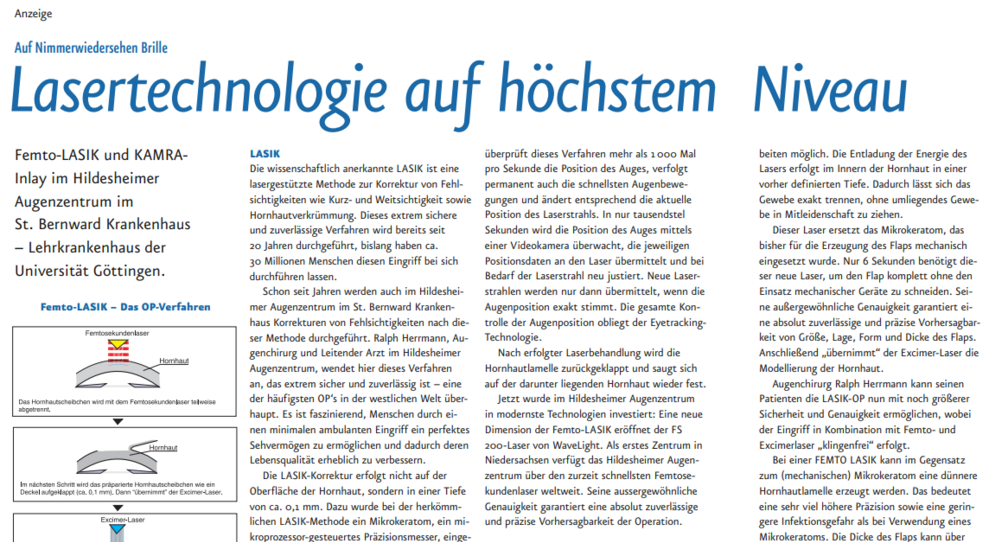 Auf Nimmerwiedersehen, Brille! 